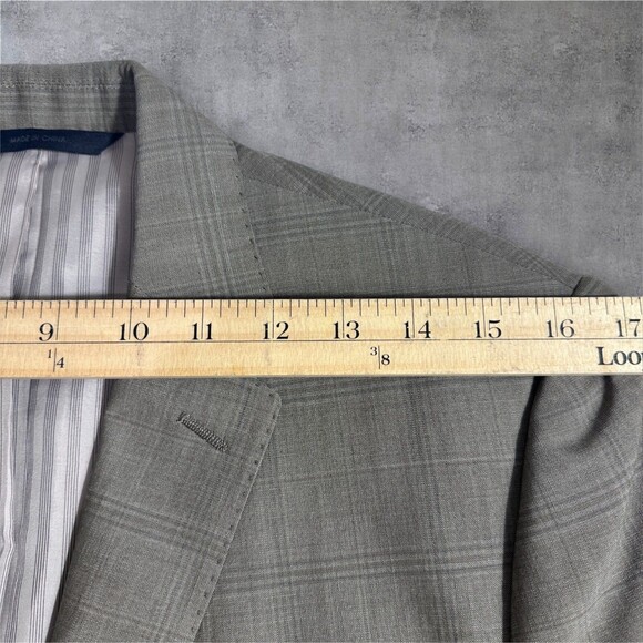 BANANA REPUBLIC Mens Blazer 38R Gray Sport Coat 2-Button Jacket Wool Windowpane - Picture 7 of 14